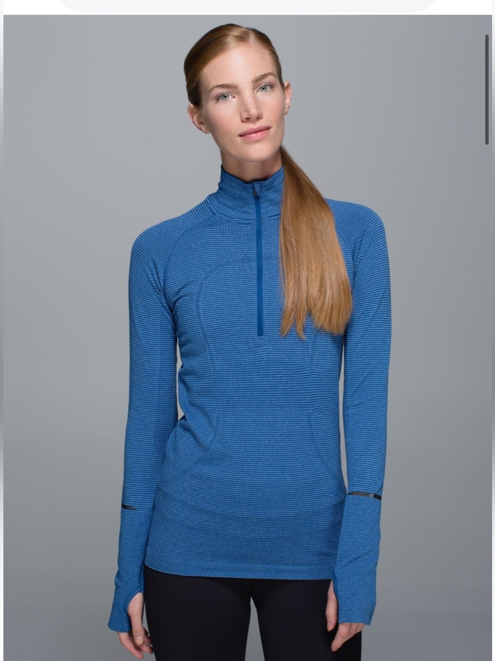 Lululemon Run: Swiftly Tech 1/2 Zip Tonka Stripe Heathered Blue Rugged Blue 2